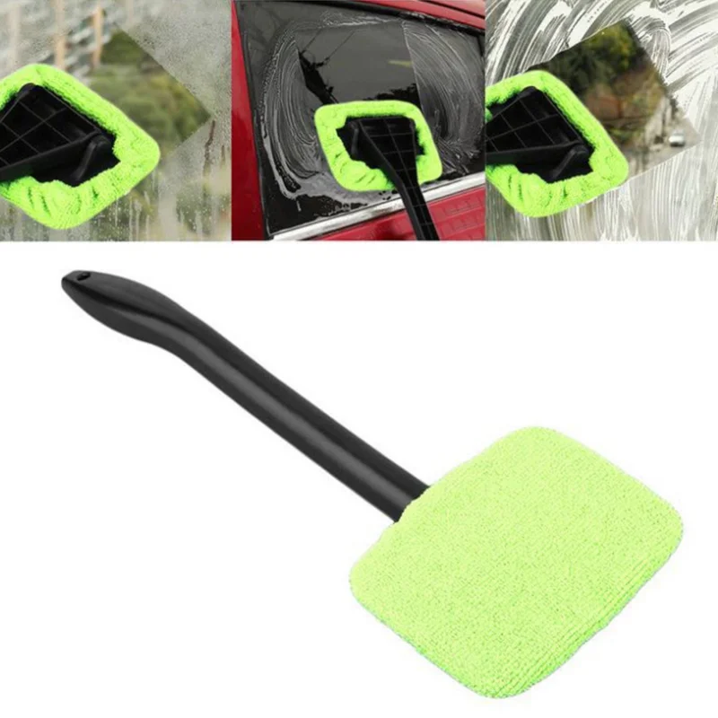 

1Pc Soft Microfiber Windshield Easy Clean Car Wiper Cleaner Dust Removal Glass Window Long Handle Tool Brush Convenience To Use