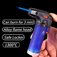 plastic 1 jet cigar lighter gas fire starter 1300c blue flame spray gun butane torch lighters gadgets 1 pc color random color