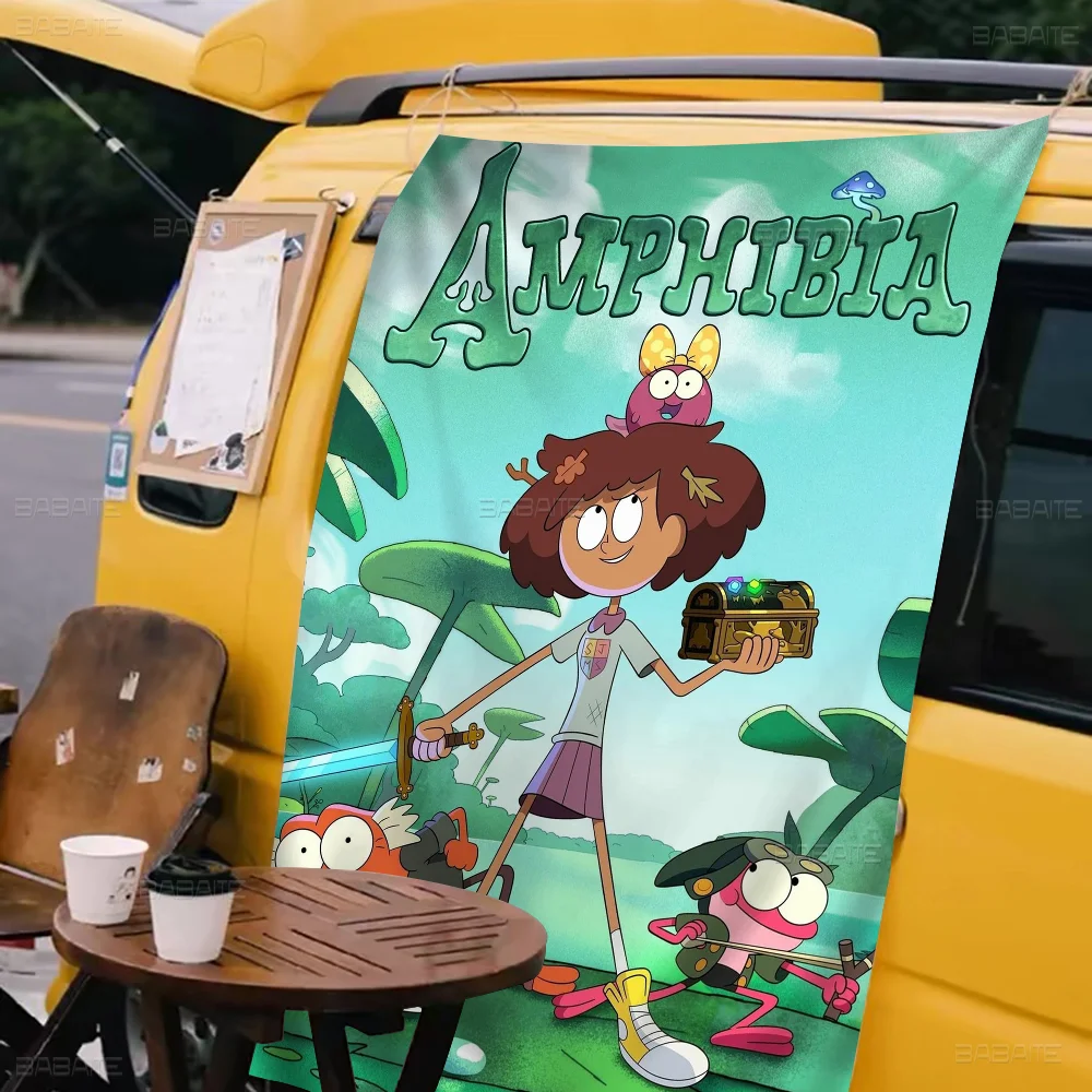 Разноцветный флаг мультфильма амфибия настенный богемный баннер мандала