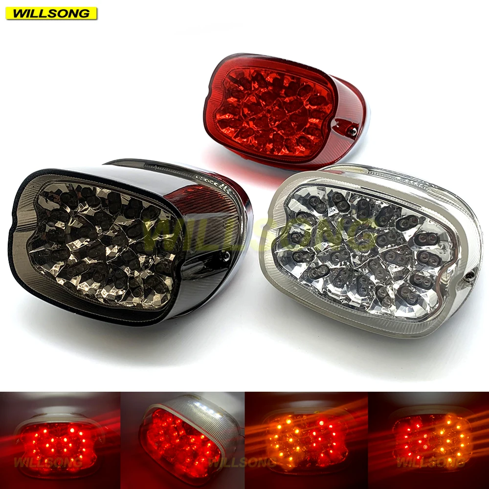 

Для большинства моделей XL883 XL1200 Fat Boy Road King Street Electra Glide Dyna, светодиодный задний стоп светильник, поворотный сигнал, встроенная лампа