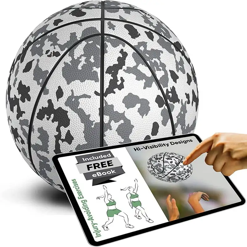 

Camo Basketball Ball Outdoor Indoor for Men, Women & Youth Who Love Basketball, Gray Size 7, BB0207GY Basketball Volleyball trai