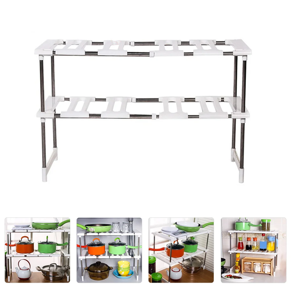

1Pc Kitchen Under Sink Storage Rack Two-layer Storage Shelf Countertop Rack