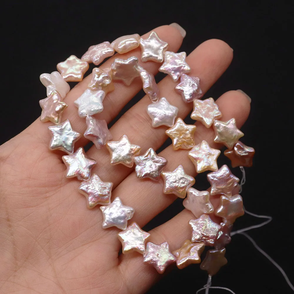 Natural Freshwater Pearl Loose Beads Pentagram Star Shaped Beads for DIY Jewelry Making Necklace Bracelets Accessories 12-13mm