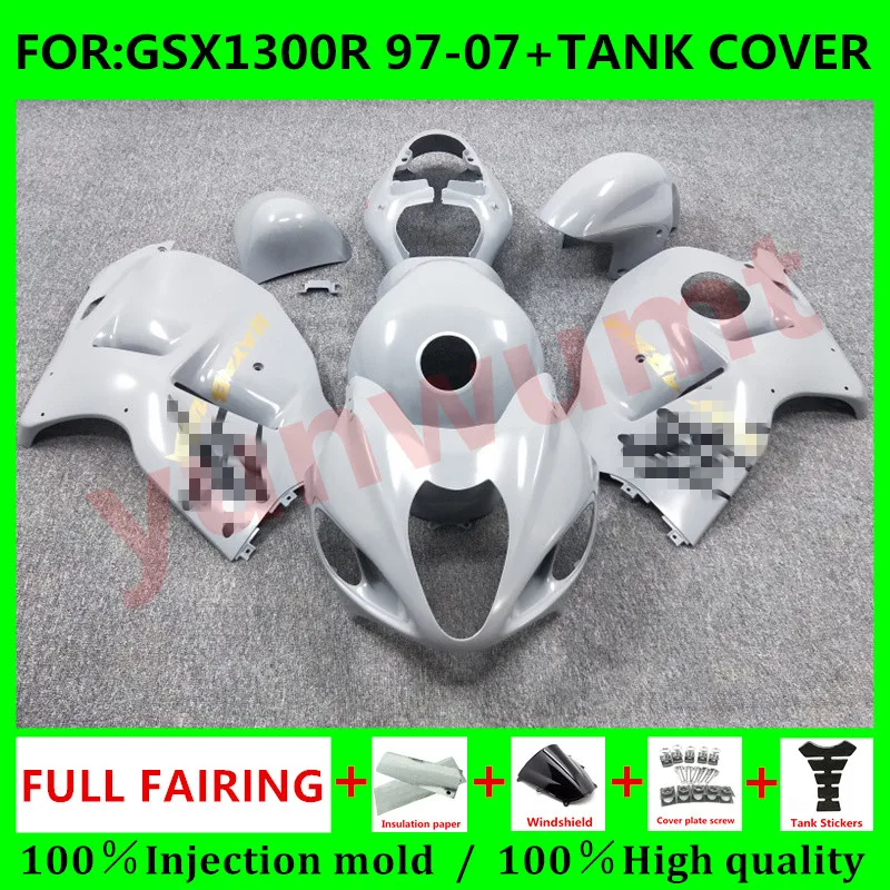 

Motorcycle HAYABUSA Fairing + Tank Cover for Suzuki GSXR1300 03 04 05 06 07 GSX1300R 97 98 99 00 01 02 full Fairings set grey