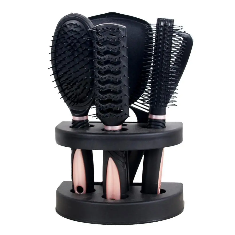 

Comb 5Pcs Anti-Static Cushion Brush Salon Home Hair Styling Set with Mirror New Hair Massage Sets