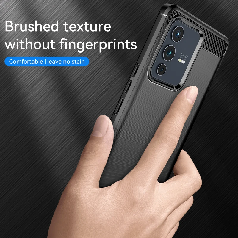 For VIVO V23 Pro Case Silicone Carbon Fiber Soft Rubber TPU Matte Cover For VIVO V23 Pro Cover Rubber For VIVO V23 Pro Case
