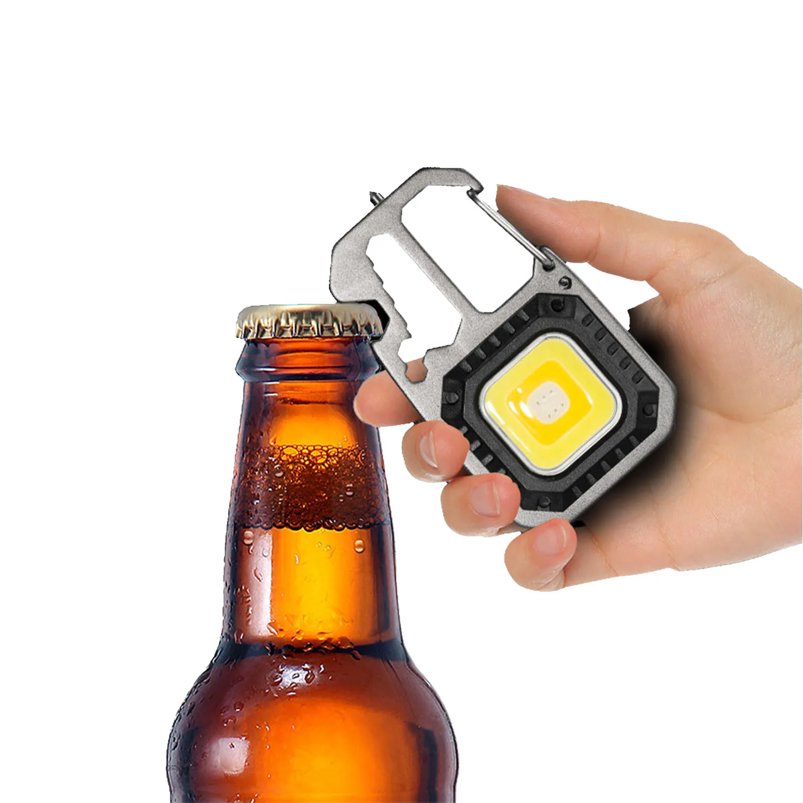 

Small COBFlashlight Portable Mini Pocket Flashlight Rechargeable Rechargeable LED Light Bottle Opener Screwdriver Wrench For