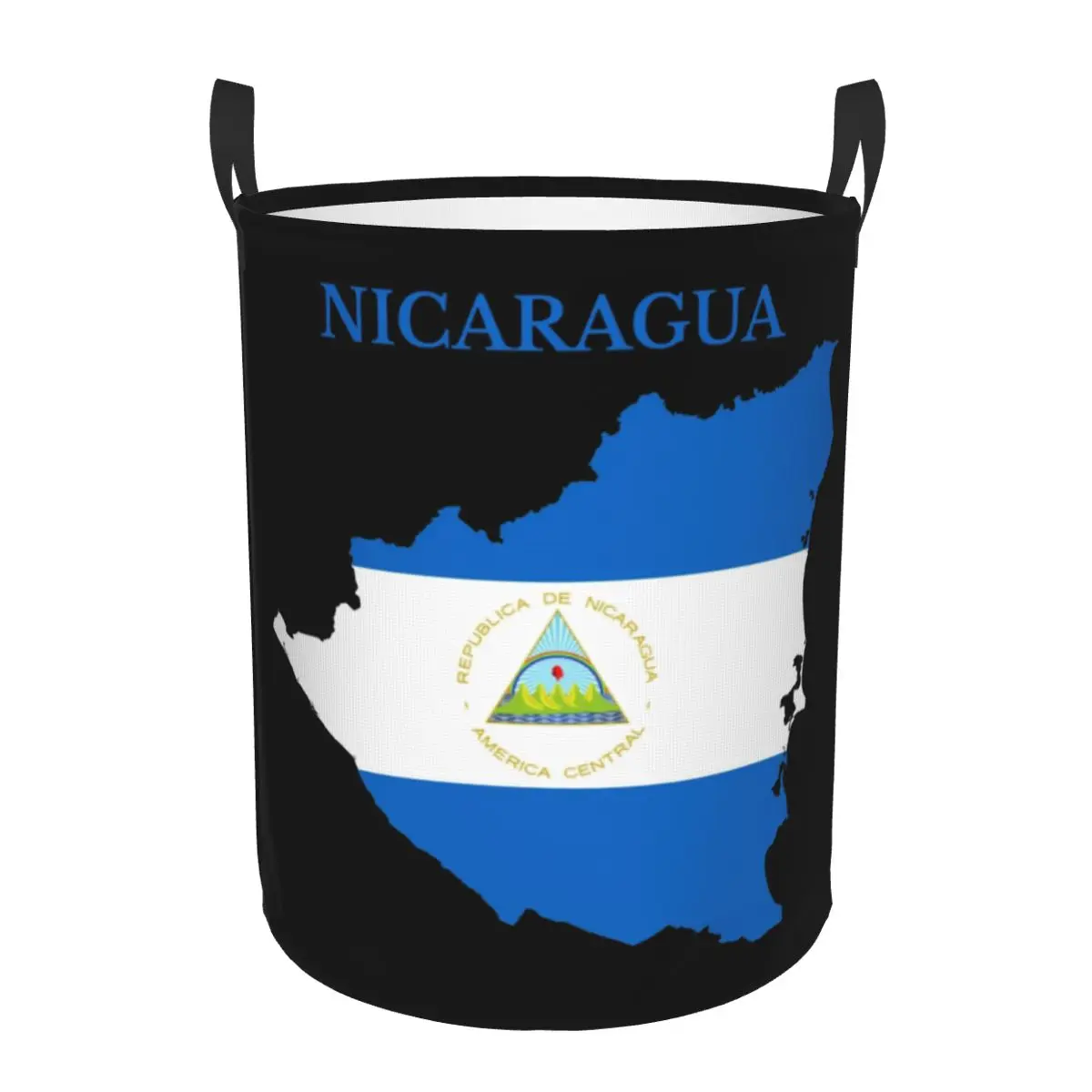 Складная корзина для белья с рисунком карты Никарагуа патриотическая одежды