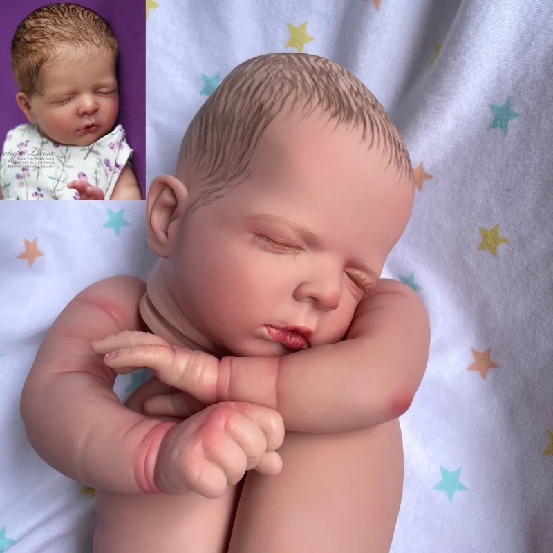 

22 Inches Advanced Painted Kit Luisa Reborn Baby Doll Mold More Realistic With Hair Easy DIY Toy For Girl