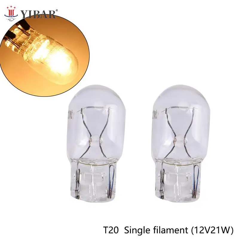 

2pcs T20 7443 7440 Signal Light W21/5W 3800K Halogen Bulb Clear Glass Daytime Running Lights Turn Stop Brake Tail Bulb DRL Bulbs