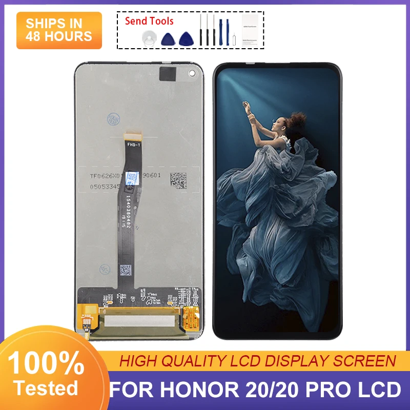 

Сенсорный ЖК-экран 6,26 дюйма для Huawei Honor 20, дигитайзер для Honor 20 PRO, дисплей YAL-L21, детали для замены в сборе