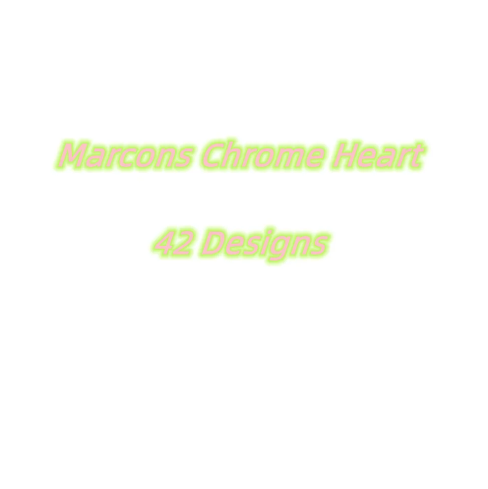 200pc Punk Chrome Cross Heart Nail Charms Marcons 3D Hexagram/Heart/Cross Metal Nail Art Alloy Punk Nails Tip Glitter Decoration
