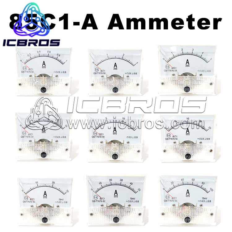 85C1 указатель типа DC Амперметр 2A 10A 30A 50A 100A 200A 300A