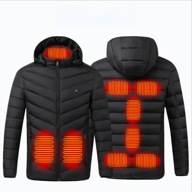 Fashion Men Jacket Intelligent Fever USB Winter Outdoor Electric Heating Warm Sprots Thermal Coat Clothing Heatable Cotton