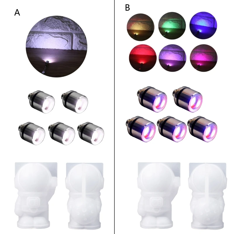 

R3MC Astronaut Molds Silicone Keychain Molds For Epoxy Resin With Hole Resin Shaker Mold for Pendant DIY Handmade Craft