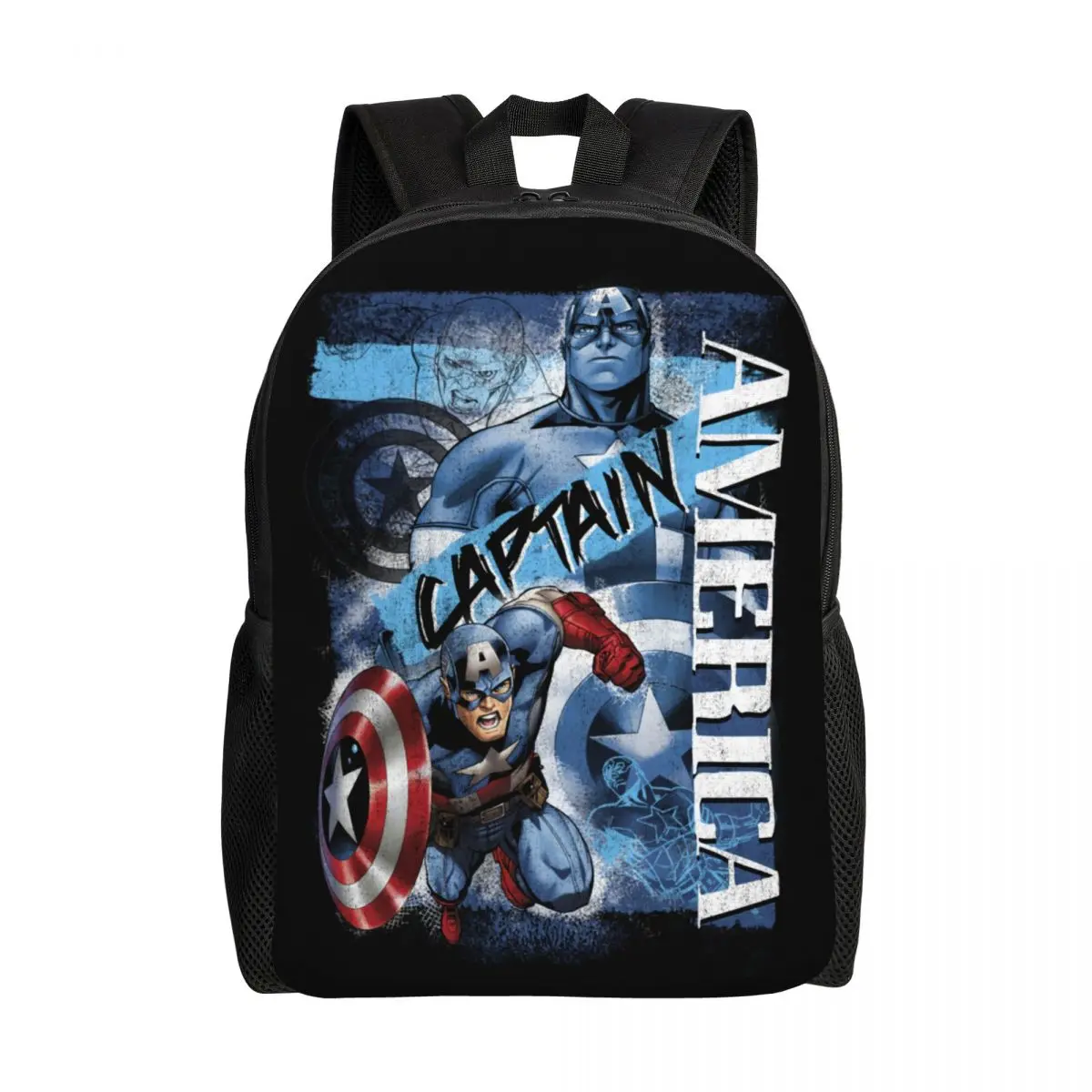 Рюкзак с коллажем Капитана Америка для мужчин и женщин водонепроницаемый