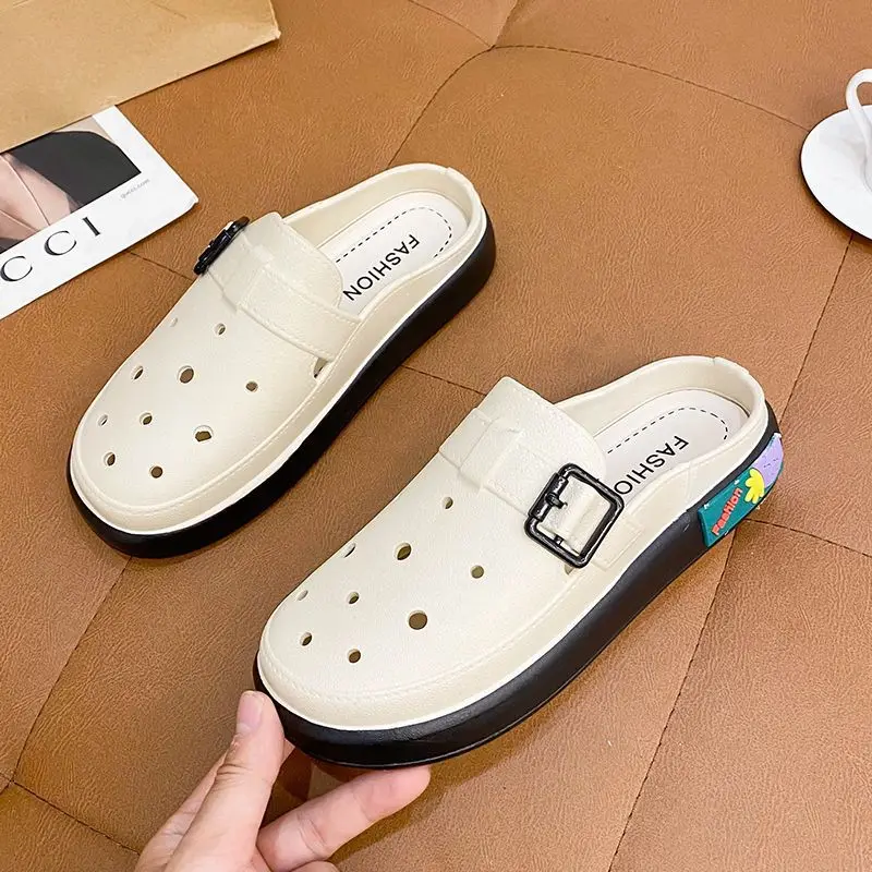 

Women's Slippers and Ladies Sandals Mules Cartoon Slides Job Round Toe Summer 2023 Outside Shoes Black Low Heel Anime on Offer F