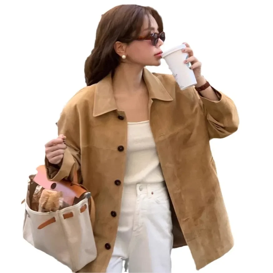 Стильная повседневная куртка средней длины Niche Sense в корейском стиле свободная