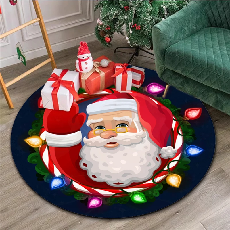 Рождественское украшение круглые ковры коврик для компьютерного стула гостиная