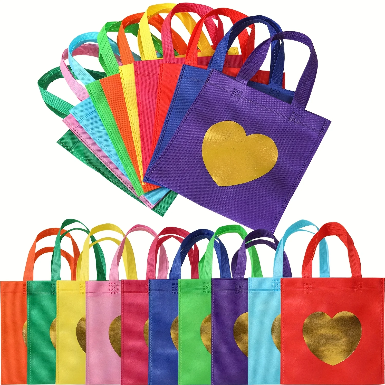 

10 разноцветных подарочных пакетов ко Дню святого Валентина с ручкой для забавного подарка, новый обмен подарков, подарочные пакеты с элементом сердца