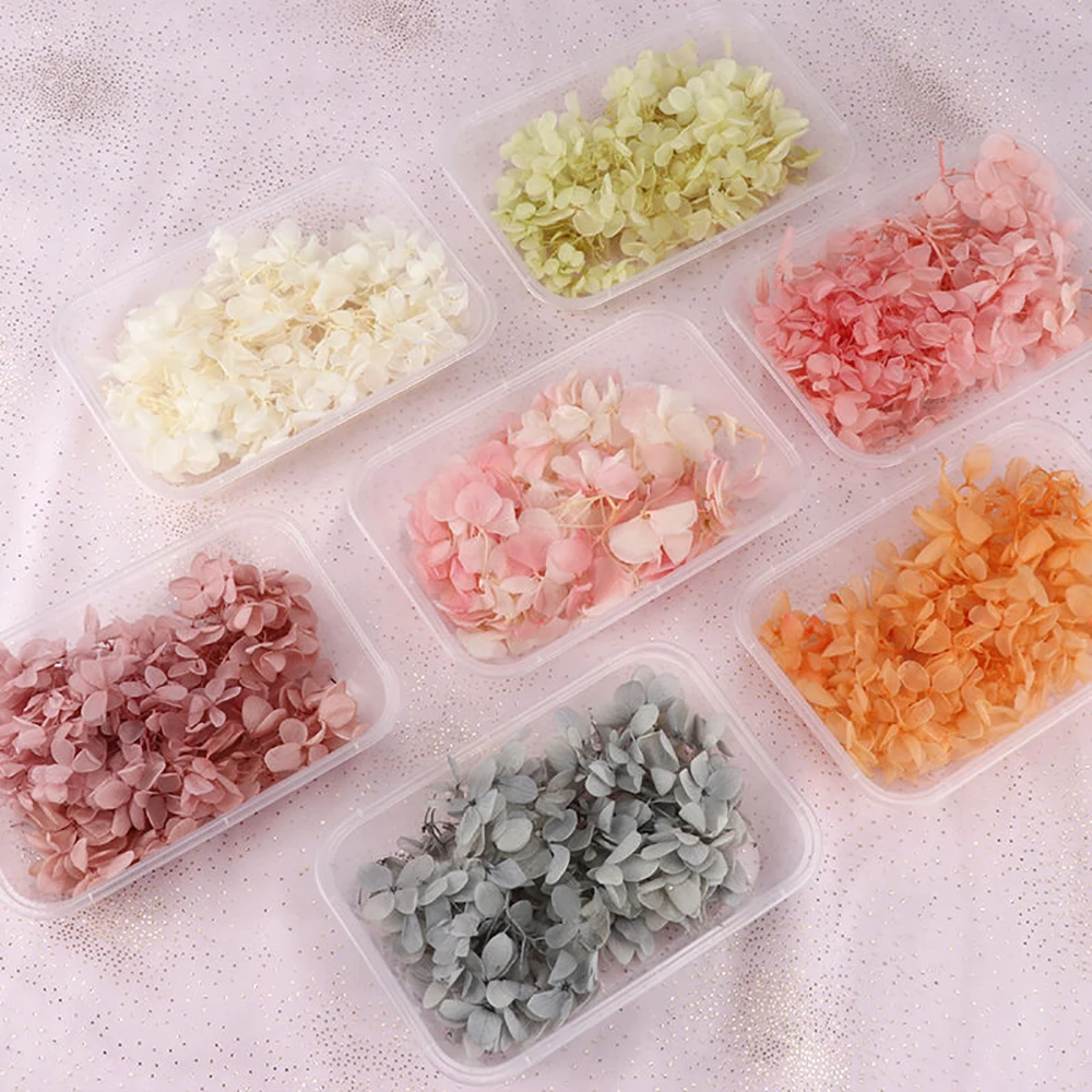 

Hydrangea Dry Flower Small Box with Flowers and Trees Manual DIY Garland Dripping Auxiliary Materials Wedding Home Decoration