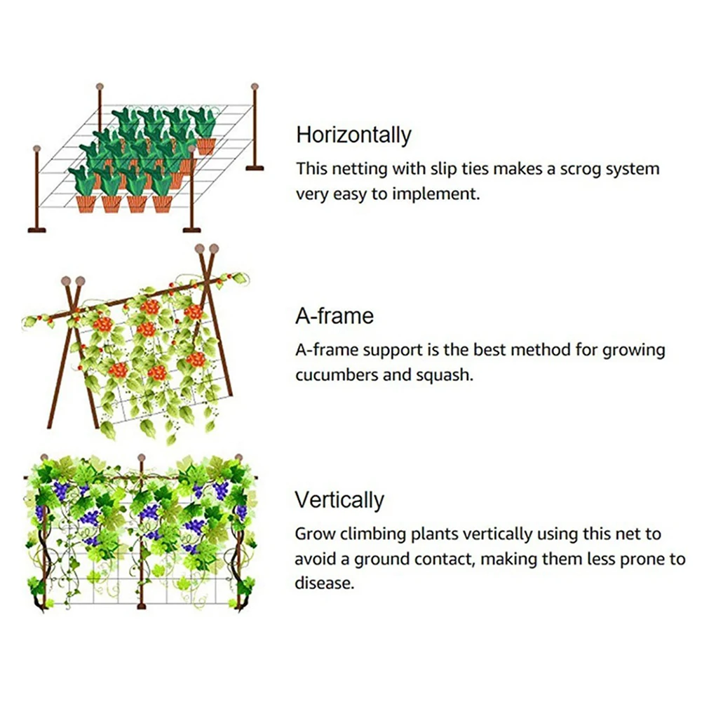 

Universal Trellis Netting Anti-UV Garden Plant Trellis Netting Easy Install Lightweight for Vegetables Fruit Bushes Accessories