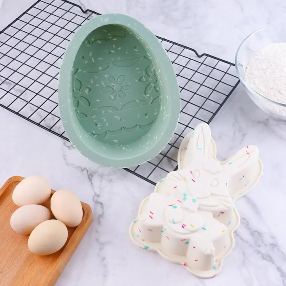 

Food Grade Heat Resistant Silicone for Home Mold Dessert Easter Bunny Egg Shape Cake for Home