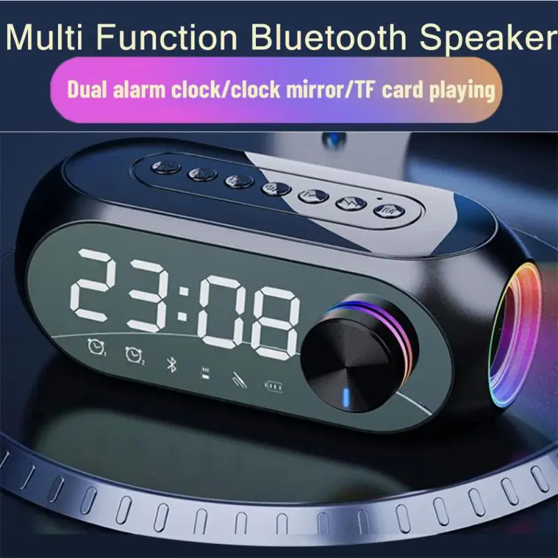 

5,0 Bluetooth динамик Многофункциональный беспроводной HiFi Stero звук бас музыкальный плеер светодиодный дисплей Будильник FM радио TF карта динамик