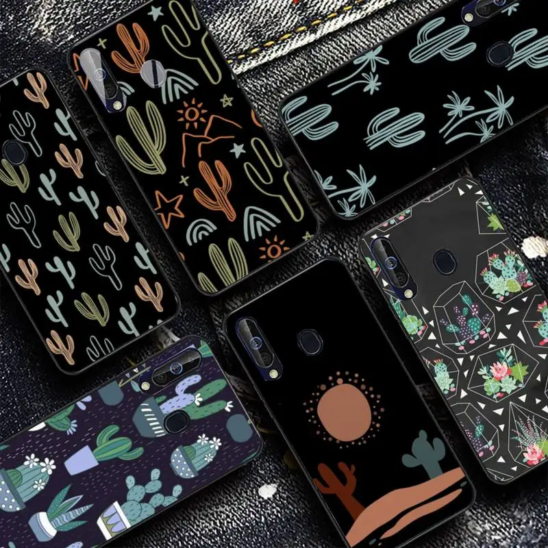 

Retro Flower Cactus Phone Case for Samsung A51 01 50 71 21S 70 31 40 30 10 20 S E 11 91 A7 A8 2018
