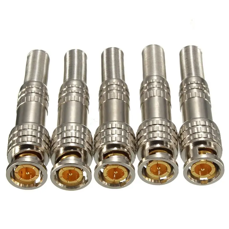 5 шт./лот BNC коннектор разъем для Coaxical Cable латунь обжимной кабель завинчивание CCTV
