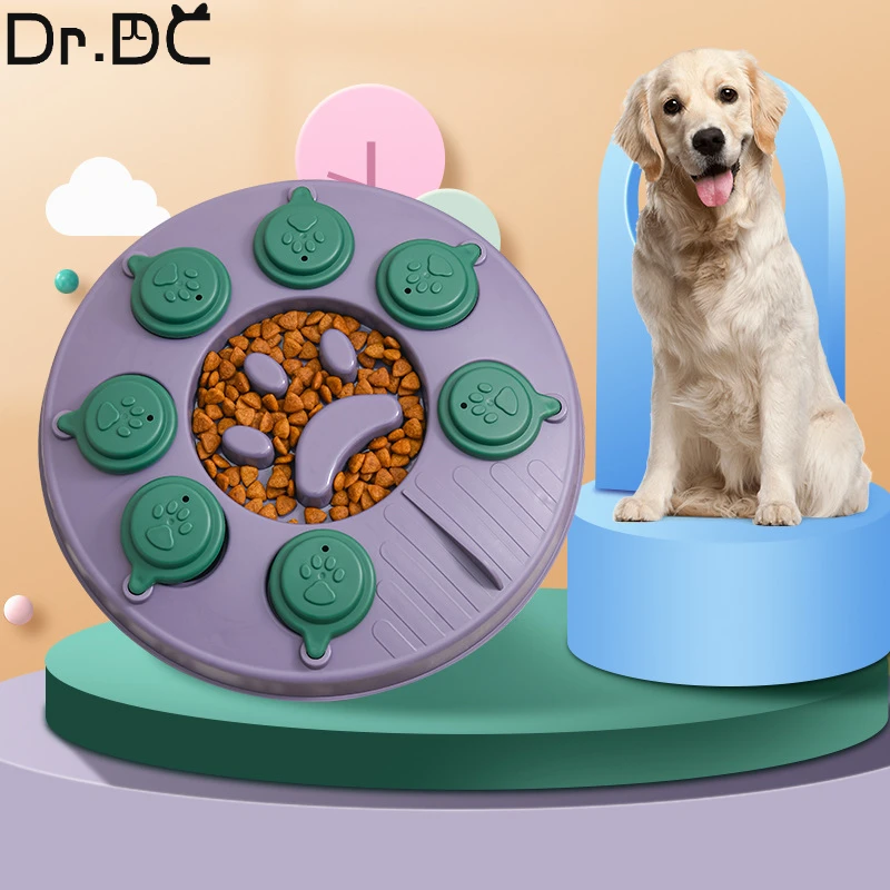 

Dr.DC Pet Slow Food Bowl Anti-choking Feeder PP Plastic Dish Bowl Home Dog Eating Plate Anti-gulping Feeding Supplies