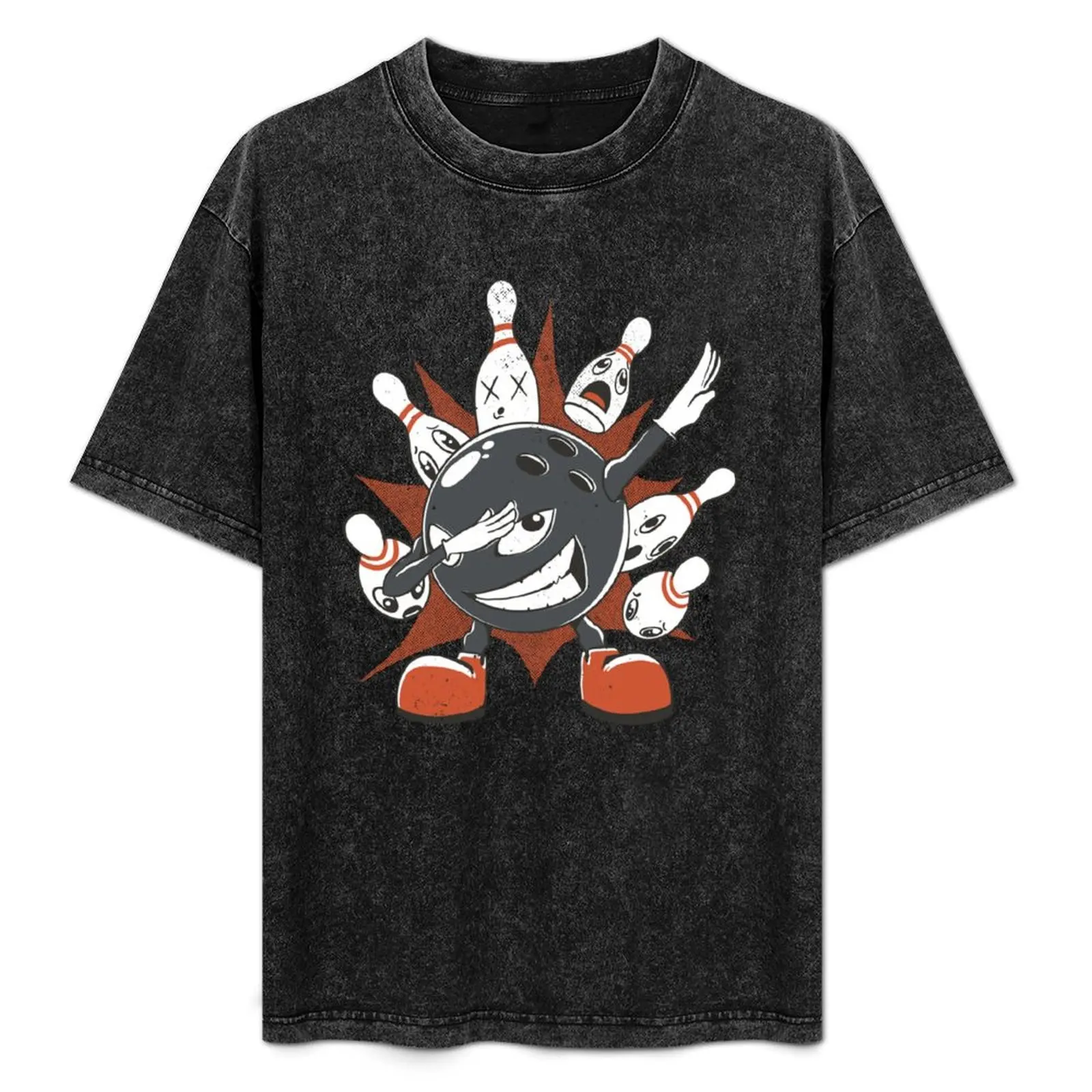 Футболка мужская с шариком для боулинга черного цвета