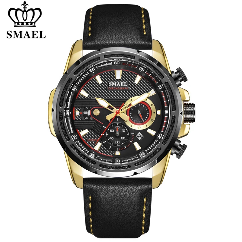 

SMAEL Fashion Men's Sport Watch Men Analog 24 hour Date Quartz Watches Waterproof Military Multifunction Wrist Watches Man Clock