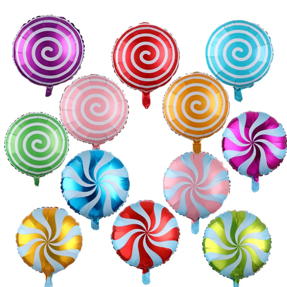 

5Pcs/lot 18 inch Round Lollipop Foil Inflatable Balloon Candy Foil Ballon For Wedding Kids Birthday Party Decoration