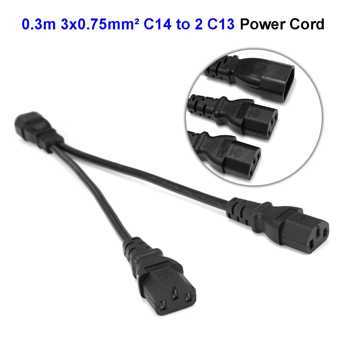

IEC C13 To C14 Power Extension Cable Coppwer Wire UPS Power Extension Cord For PDU PC Computer Monitor DJ Stage Lights