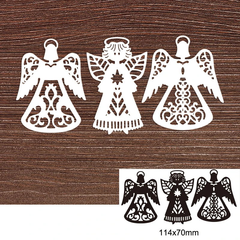 3 шт. металлические Вырубные штампы Ангел с крыльями для сделай сам скрапбукинга