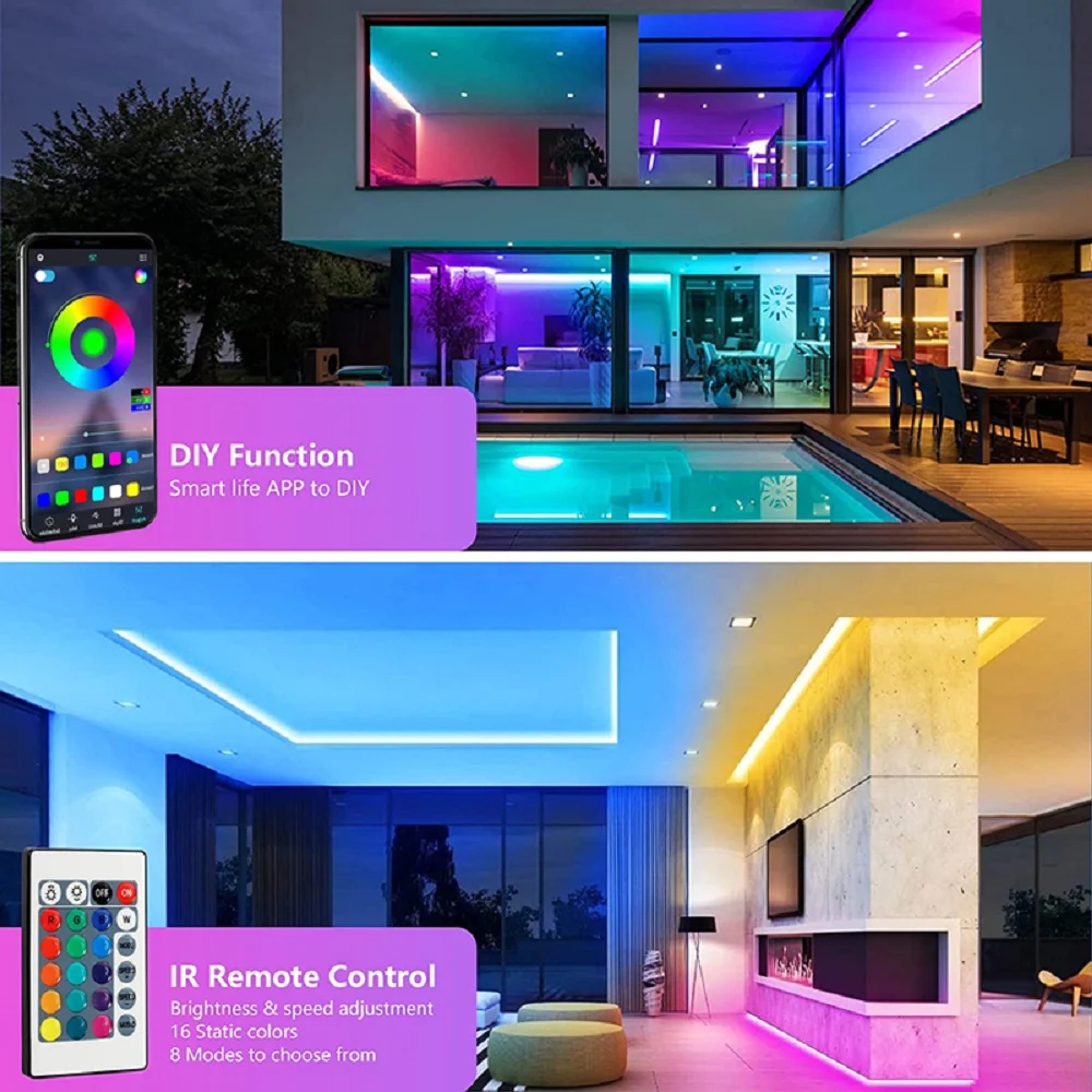 Светодиодная лента RGB с поддержкой Bluetooth 5050 люмен светодиодсветильник Лента USB 5 В