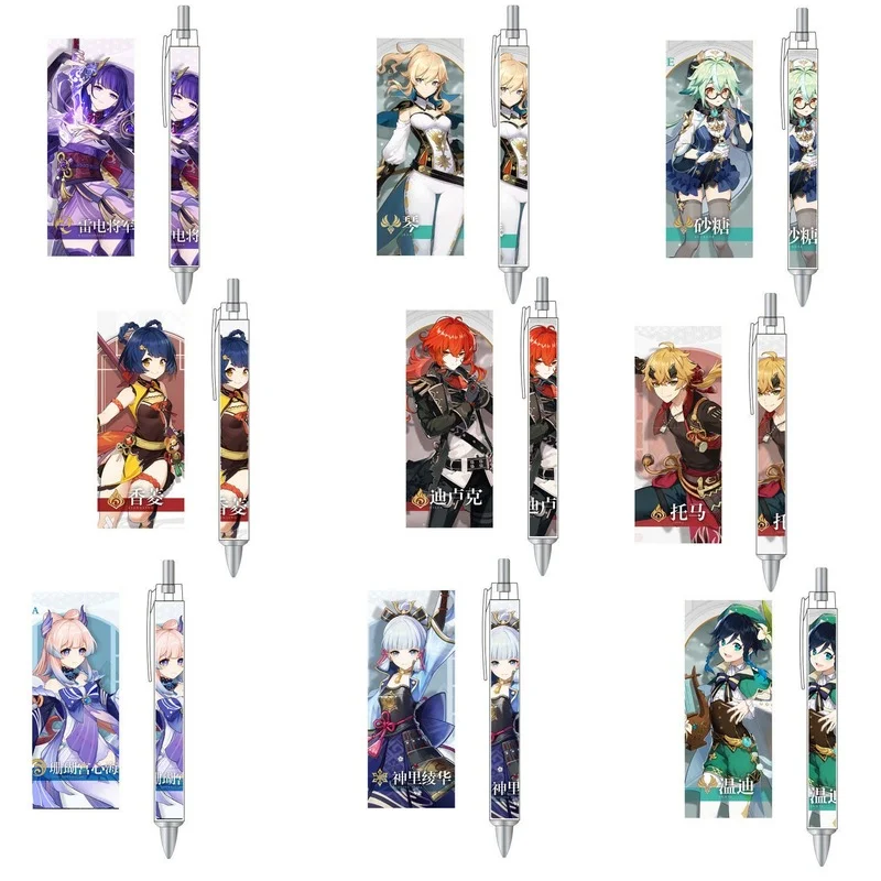 

Anime Pencil Genshin Impact Mechanical Pencils Diluc Xiao Sangonomiya Kokomi Cartoon Figure Writing Supplies Kid School Supply