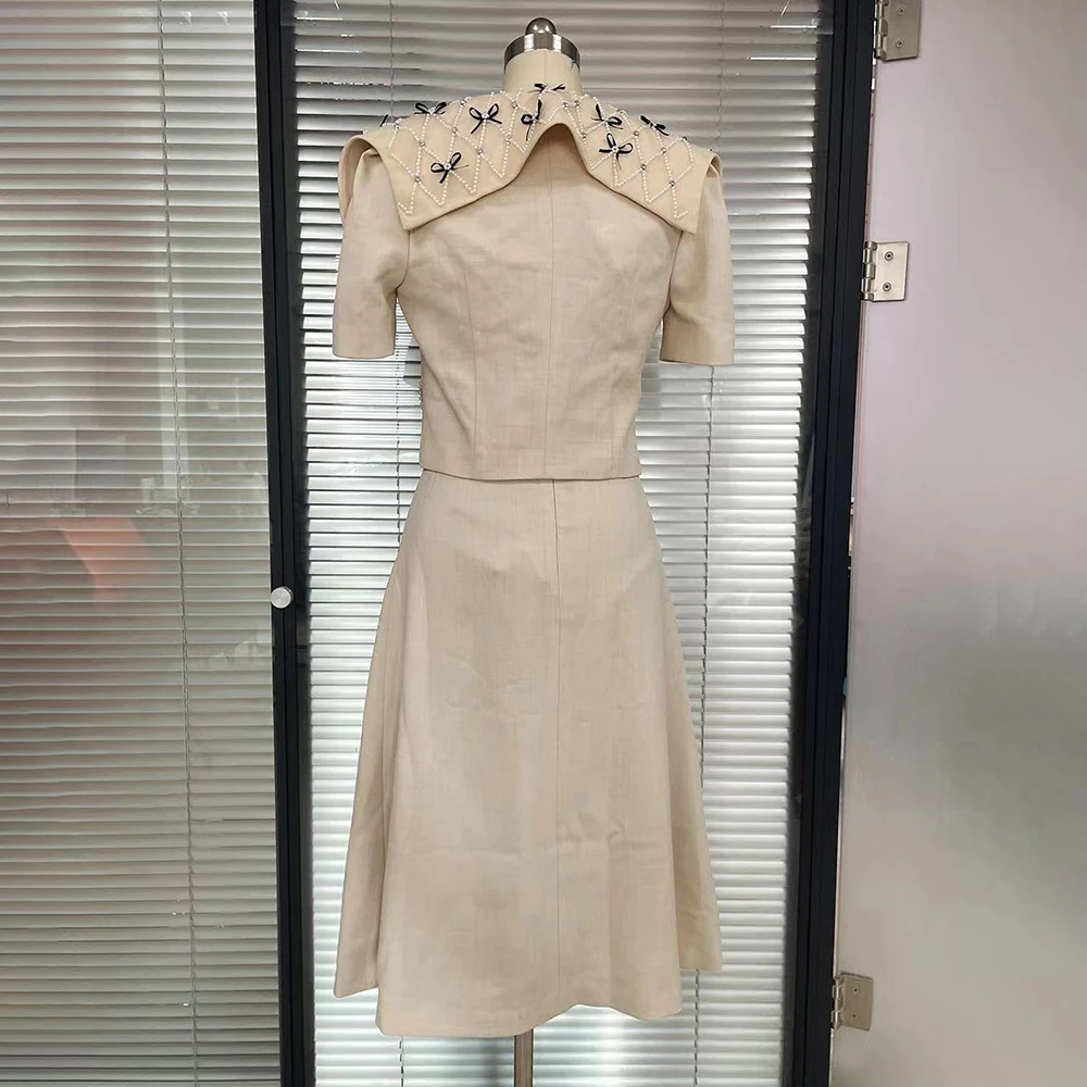 VGH абрикосовый комплект из двух предметов женский дизайн бисера шаль с короткими