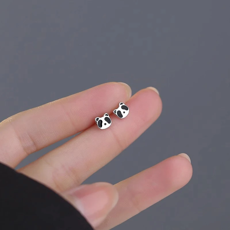 1 пара классических серег-гвоздиков с головой панды модные серьги-гвоздики для