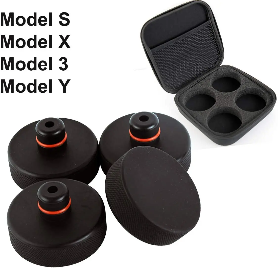 

For Tesla Model 3 X S Jack Pad Point Adapter Pads Location Rubber Storage Box Package(4 Pack) Protects Battery & Chassis