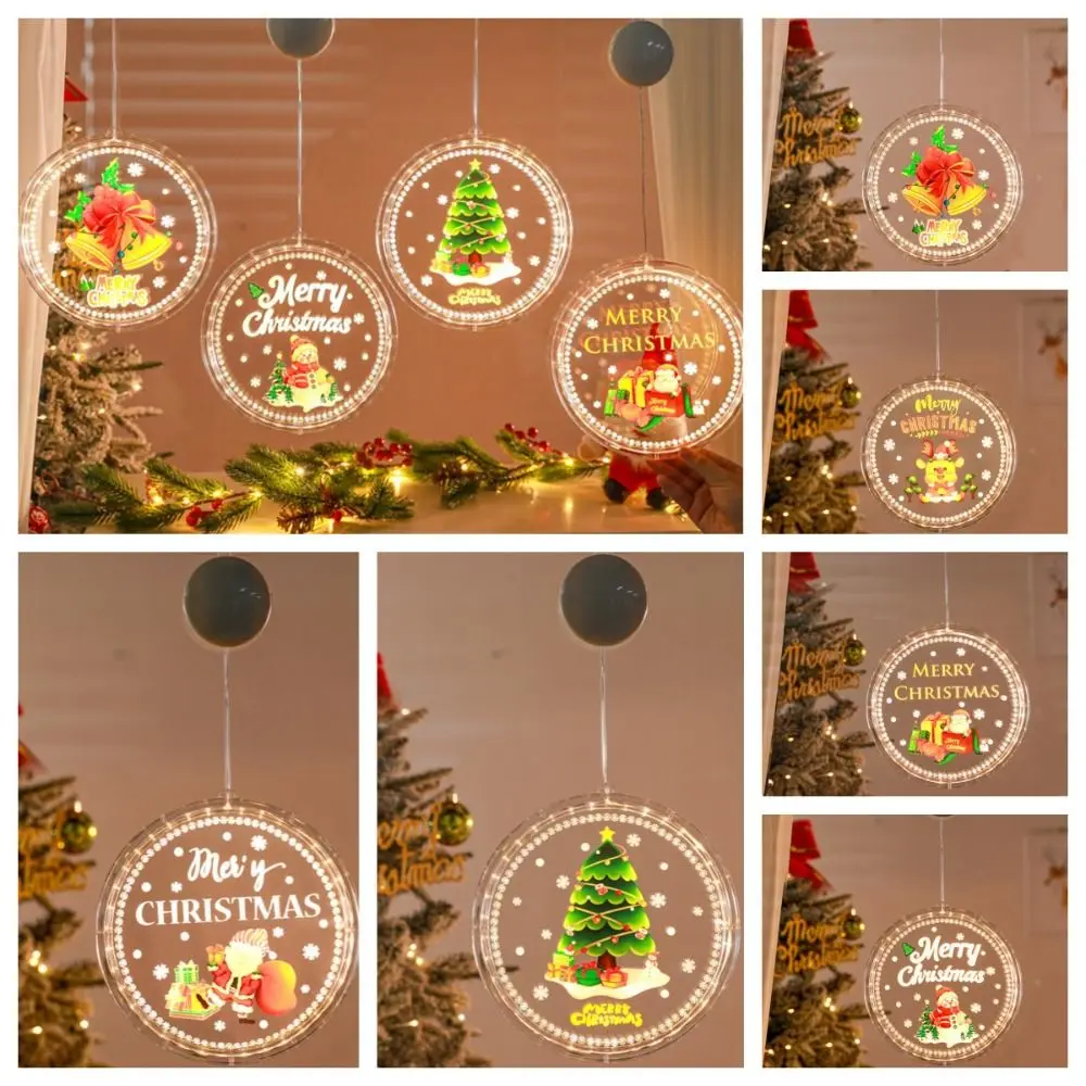 

Hanging Window Suction Cup Lamp Snowflake Santa Christmas Window Lights Flashing Christmas Tree Christmas Suction Cup Pendant