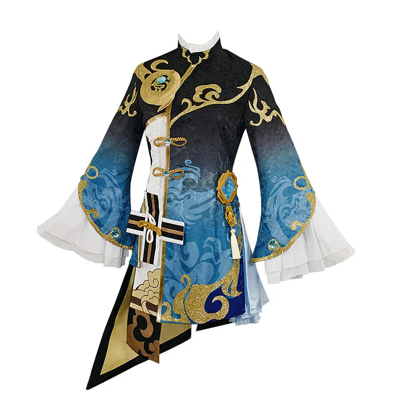 

Genshin Impact Xing Qiu Cosplay Costume Game Genshin Full Set with Uniform Dress Wig for Halloween Cosplay Outfits Comic