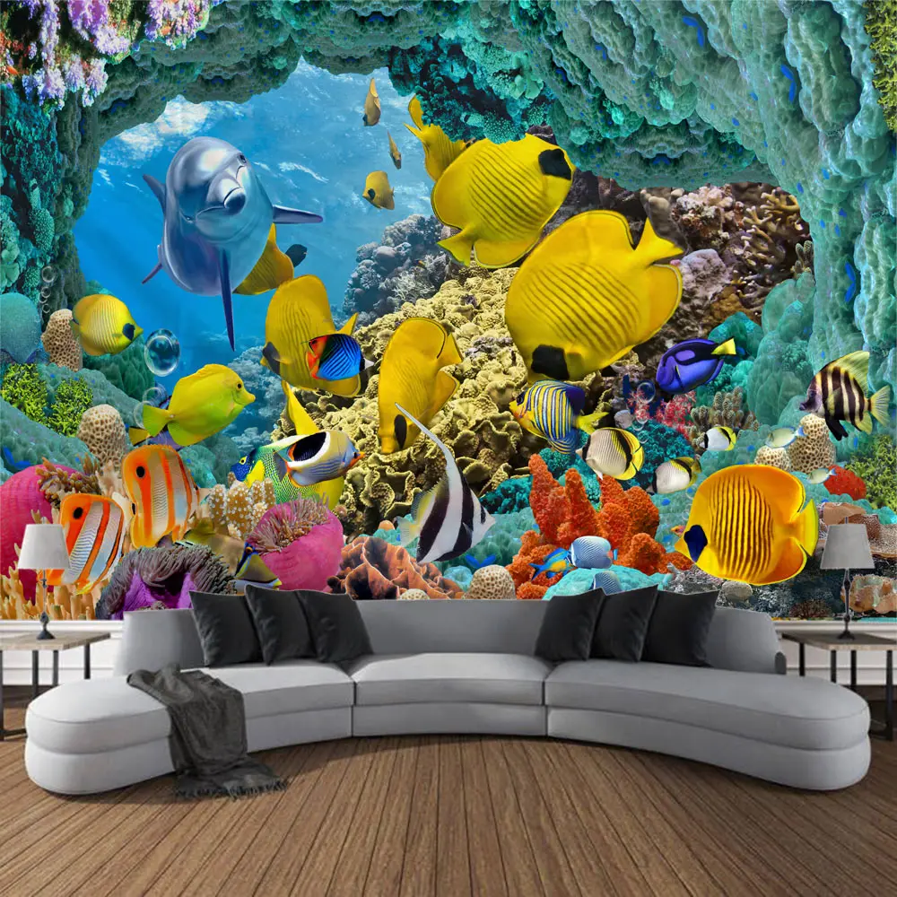 

Полиэстер гобелен дельфин под водой