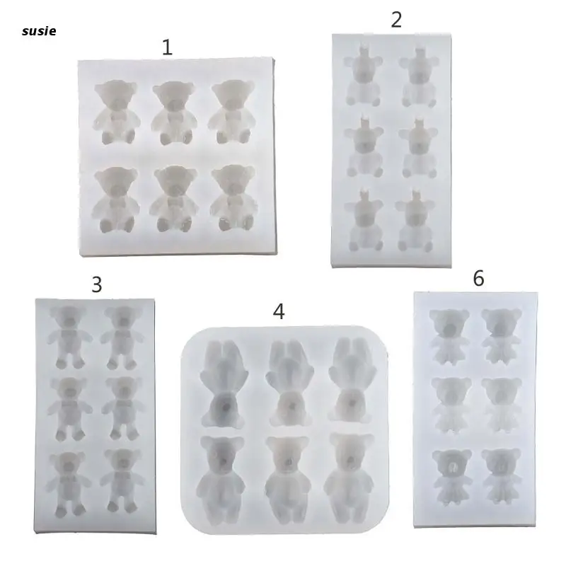 

X7YA Bear Silicone Mold For Chocolate Fondant Bear Candle Molds For Candle Making Fondant Molds For Cookie Decorating