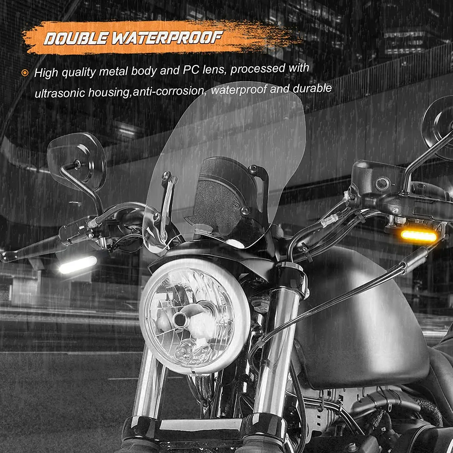 Фото Для Harley Sportster XL 1200 883 хромированный руль светодиодные указатели поворота мигалка №4