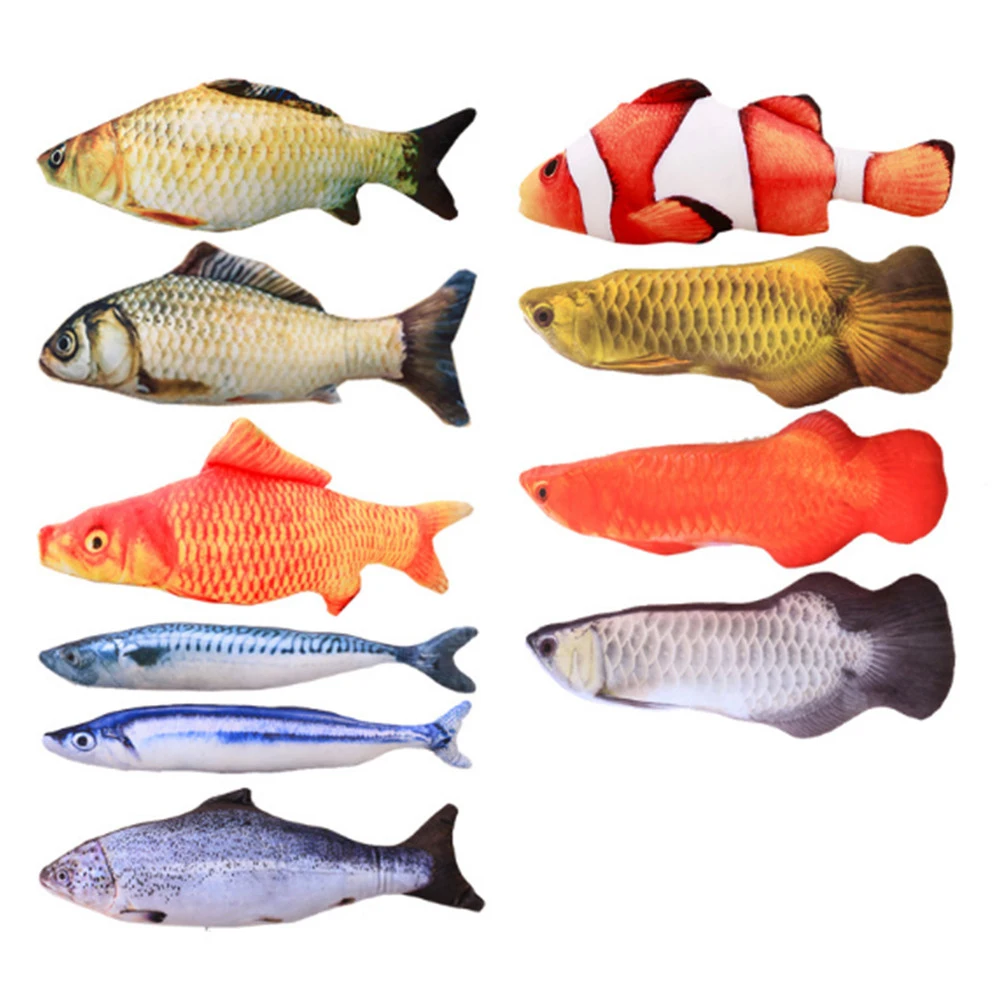 

Cat Simulation Fish Toys Training Entertainment Plush Stuffed Pillow 20CM Fake Fish Cat Toys Pet Cat Chew Interactive Toys