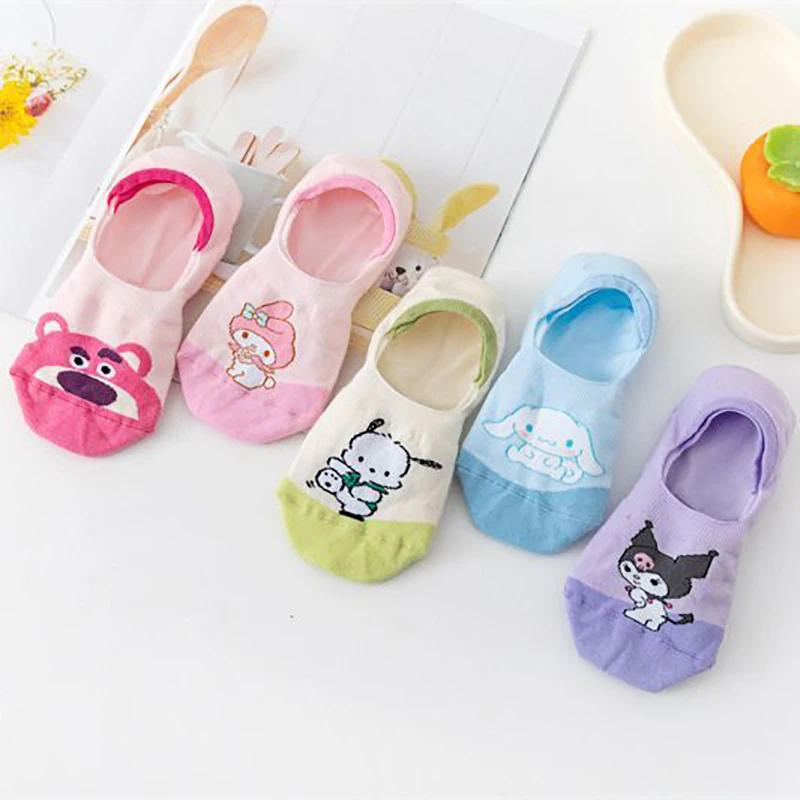 

1 пара, милые хлопковые короткие носки для взрослых с героями мультфильмов