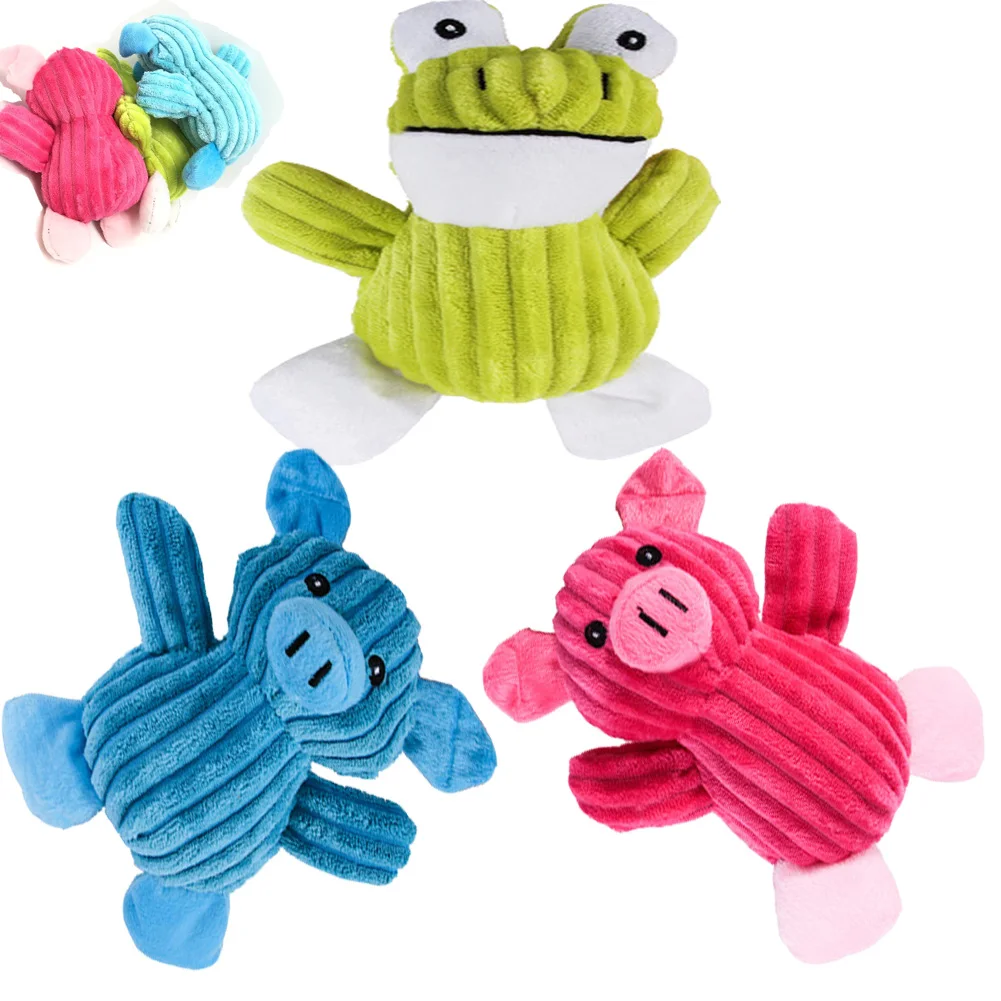 

Cute Pet Dog Toy Cat Funny Fleece Durability Plush Toy Squeak toy Chew Toy Sound Fit All Pets Red Blue Pig Green Frog Plush Toys