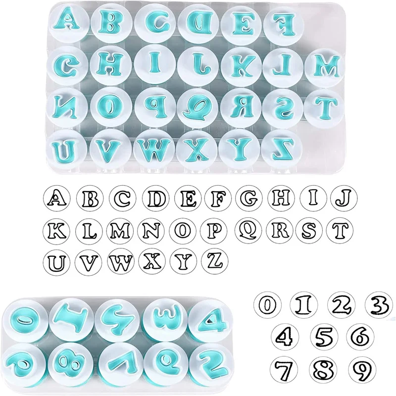 

Reusable Cake Mold 26 Alphanumeric Chocolate DIY Baking Tool Non Stick Silicone Cake Decoration Set Jelly Candy Plastic Mold
